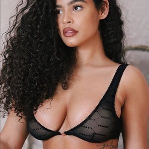 Flocked logo bralette